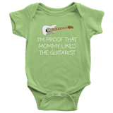 Cute Guitarist Baby One-piece - Guitar Player Baby Bodysuit - Mommy Liked The Guitarist - Guitarist Baby Gift Idea - Many Sizes And Colors
