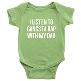 Funny Baby One-piece - Hip Hop Baby Clothes - Gangsta Rap With My Dad - Baby Shower, First Birthday - Baby Rapper - All Cotton