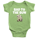 Cute Bunny Baby One-piece - Bunny Rabbit Baby Shirt - Funny Rabbit Pun - Bad To The Bun - Baby Shower Gift - Many Sizes And Colors