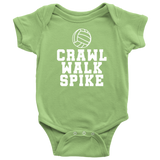 Volleyball Baby Bodysuit - Volleyball Player Baby Gift - Volleyball Baby One-piece - Crawl Walk Spike - First Birthday or Baby Shower Gift