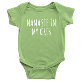 Cute Yoga Baby One-piece - Funny Yoga Baby Bodysuit - Yogi, Yogini Baby Shirt - Namaste In My Crib - Many Sizes And Colors