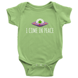 Funny UFO Baby One-piece - Alien Baby Bodysuit - Ufology Baby Shirt - I Come In Peace - Baby Gift Idea - Many Sizes And Colors
