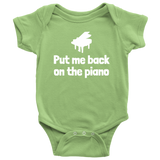 Cute Pianist Baby Shirt - Piano Baby One-piece - Put Me Back On The Piano - Baby Shower Or First Birthday Gift - Many Sizes And Colors