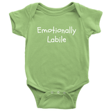 Funny Psychology Baby Shirt - Psychologist Baby One-piece - Emotionally Labile - Baby Shower Gift Idea - Many Sizes And Colors
