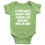 Funny Baby One-piece - Beard Baby Bodysuit - Uncle With Beard - Baby Shower, First Birthday - Many Sizes And Colors Available - All Cotton