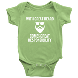Funny Baby One-piece - Beard Baby Bodysuit - Great Beard - Baby Shower, First Birthday - Many Sizes And Colors Available - All Cotton