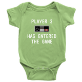Cute Baby One-piece - Gaming Baby Bodysuit - Video Game Baby Shirt - Player 3 Entered The Game - Many Sizes And Colors Available - Baby Gift