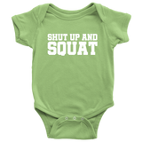 Personal Trainer Baby Bodysuit - Shut Up And Squat - Cute Fitness Baby Shirt - Fitness instructor Baby - Baby Shower Gift - All Cotton