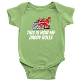 Wrecker Driver Baby Shirt - Tow Truck Baby One-piece - This Is How My Daddy Rolls - Baby Shower Or First Birthday - Many Sizes And Colors