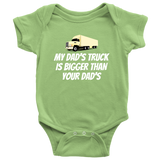 Funny Trucker Baby One-piece - Truck Driver Baby Bodysuit - My Dad's Truck - Baby Shower or Birthday Gift - Many Sizes And Colors