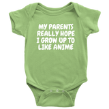 Anime Baby One-piece - Anime Nerd Baby Bodysuit - Grow Up To Like Anime - Anime Baby Gift Idea - Many Sizes And Colors - Baby Shower