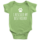 Animal Rescue Baby Shirt - Pet Adoption Baby One-piece - I Rescued My Best Friend - Animal Welfare - Many Sizes And Colors - All Cotton