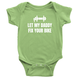 Bicycle Mechanic Baby Bodysuit - Bike Mechanic Baby Shirt - Baby One-piece - Let My Daddy Fix Your Bike - Baby Shower Gift Idea