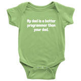 Cute Programmer Baby Shirt - Coder Baby One-piece - Programmer Bodysuit - My Dad is Better Programmer - Many Sizes And Colors - Baby Shower