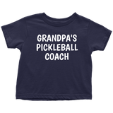 Cute Toddler Shirt - Pickleball Toddler Tee - Grandpa's Pickleball Coach - Toddler Clothing - Birthday Gift