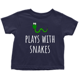 Cute Toddler Shirt - Herpetology Toddler Tee - Plays With Snakes - Snake Lover Present - Toddler Birthday Gift - Many Colors Available