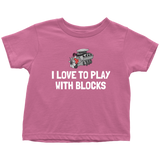 Auto Mechanic Toddler Shirt - Toddler Tee - Present For Car Repairman's Kid - Funny Mechanics - I Love To Plays With Blocks - All Cotton