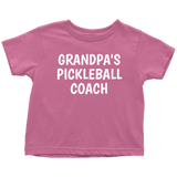 Cute Toddler Shirt - Pickleball Toddler Tee - Grandpa's Pickleball Coach - Toddler Clothing - Birthday Gift