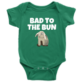 Cute Bunny Baby One-piece - Bunny Rabbit Baby Shirt - Funny Rabbit Pun - Bad To The Bun - Baby Shower Gift - Many Sizes And Colors