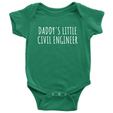 Civil Engineer Baby One-piece - Civil Engineer Baby Bodysuit - Daddy's Little Civil Engineer - Many Sizes And Colors