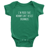 Cute Drummer Baby Shirt - Drumming Baby One-piece - Mommy Can't Resist Drummers - Baby Shower Gift Idea - Many Sizes And Colors