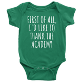 Acting Baby Shirt - Theater Baby One-piece - Actor, Thespian Baby Clothes - Thank The Academy - Many Sizes And Colors - All Cotton