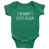 Cute Baby One-piece - Graphic Designer Baby Shirt - Daddy's Cutest Design - Many Sizes And Colors - Baby Shower or First Birthday Gift Idea