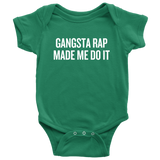 Funny Baby One-piece - Hip Hop Baby Clothes - Gangsta Rap Made Me Do It - Many Colors And Sizes - All Cotton - Baby Shower Gift Idea