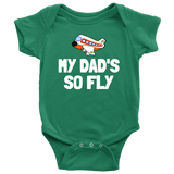 Cute Pilot Baby Shirt - Aviator Baby One-piece - My Dad's So Fly - Many Sizes And Colors - Baby Shower Gift Idea