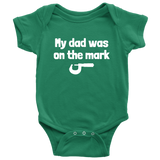 Machinist Baby One-piece - Machinist Baby Shirt - Machine Operator Baby - My Dad Was On The Mark - Many Sizes And Colors - Baby Gift Idea