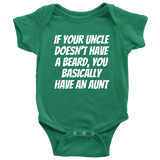 Funny Baby One-piece - Beard Baby Bodysuit - Uncle With Beard - Baby Shower, First Birthday - Many Sizes And Colors Available - All Cotton