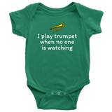 Trumpet Baby One-piece - Funny Trumpet Baby Shirt - I Play Trumpet - Trumpet Baby Gift Idea - Many Sizes And Colors Available