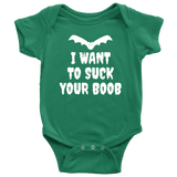 Cute Vampire Baby Shirt - Vampire Baby One-piece - Halloween Baby Bodysuit - I Want To Suck Your Boob - Many Sizes And Colors - Baby Shower