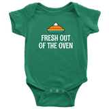 Thanksgiving Baby Bodysuit - Fresh Out Of The Oven - Pumpkin Pie Baby One-Piece - Many Sizes And Colors Available