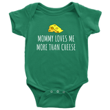 Cute Baby One-piece - Cheese Lover Baby - Cheese Tasting - Funny Baby Bodysuit - Mommy Loves Me More Than Cheese - Many Sizes And Colors