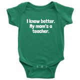 Cute Baby One-piece - Teacher Baby Shirt - My Mom's A Teacher - Many Sizes And Colors Available - Baby Shower or First Birthday Gift