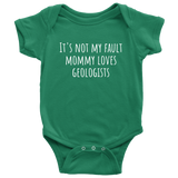 Cute Baby One-piece - Funny Geology Baby Shirt - Mommy Loves Geologists - Geologist Baby Gift - Many Sizes And Colors - All Cotton