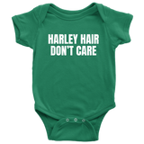 Funny Biker Baby Shirt - Motorcycle Rider Baby One-piece - Harley Hair Don't Care - Biker's Baby Gift - Many Sizes And Colors