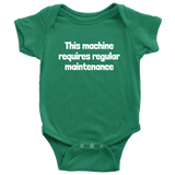 Machinist Baby One-piece - Machinist Baby Shirt - Machine Operator Baby - Regular Maintenance - Many Sizes And Colors - Baby Gift Idea