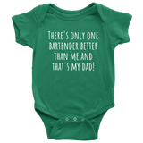 Cute Bartender Baby One-piece - Bartender Baby Shirt - Funny Baby Bodysuit - Many Sizes And Colors - Customization Available - All Cotton