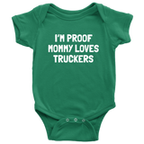 Funny Trucker Baby One-piece - Truck Driver Baby Bodysuit - Mommy Loves Truckers - Baby Shower or Birthday Gift - Many Sizes And Colors