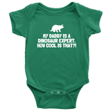 Cute Baby One-piece - Paleontology Baby Shirt - Dinosaur Expert Daddy - Many Sizes And Colors Available - Baby Shower Gift Idea - All Cotton