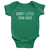 Cute Baby One-piece - Infant Bodysuit - Farming Baby Shirt - Daddy's Little Farm Hand - Cute Baby Gift - Many Sizes And Colors Available