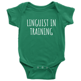 Cute Linguist Baby Shirt - Linguistics Baby One-piece - Linguist In Training - Baby Bodysuit - Baby Shower Gift Idea - Many Sizes and Colors