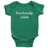 Funny Psychology Baby Shirt - Psychologist Baby One-piece - Emotionally Labile - Baby Shower Gift Idea - Many Sizes And Colors