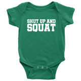Personal Trainer Baby Bodysuit - Shut Up And Squat - Cute Fitness Baby Shirt - Fitness instructor Baby - Baby Shower Gift - All Cotton