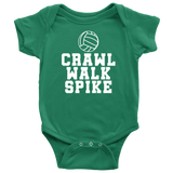 Volleyball Baby Bodysuit - Volleyball Player Baby Gift - Volleyball Baby One-piece - Crawl Walk Spike - First Birthday or Baby Shower Gift