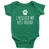 Animal Rescue Baby Shirt - Pet Adoption Baby One-piece - I Rescued My Best Friend - Animal Welfare - Many Sizes And Colors - All Cotton