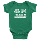 Funny Baby Bodysuit - Vaping Baby One-piece - Morning Vape - Funny Baby Shower Gift - Many Sizes And Colors Available