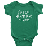 Funny Plumber Baby Shirt - Plumber Baby One-piece - Mommy Loves Plumbers - Baby Shower Gift Idea - Many Sizes And Colors Available